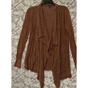 Ann Taylor LOFT Open Drape Shawl Cardigan Sweater brown Size Lp